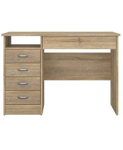 Tvilum 29.76" Wood 5 Drawer Desk