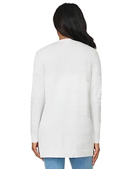 Melissa Paige Women's Ribbed Open-Front Long Cardigan