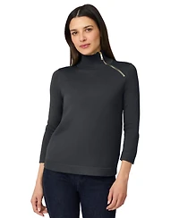 Melissa Paige Women's Mock-Neck Side-Zip Sweater
