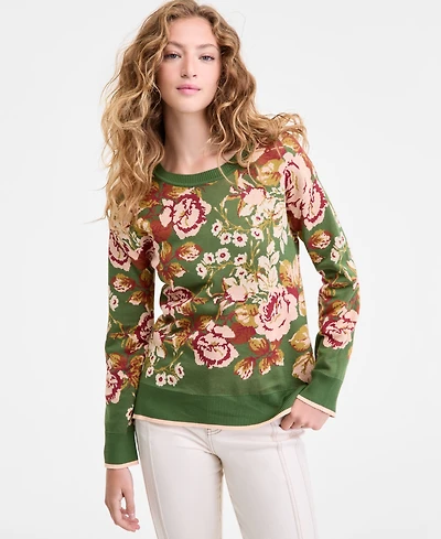 Liverpool Los Angeles Women's Printed Crewneck Long-Sleeve Sweater