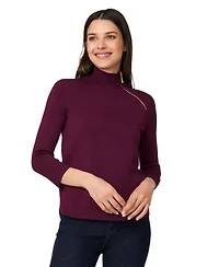 Melissa Paige Women's Mock-Neck Side-Zip Sweater