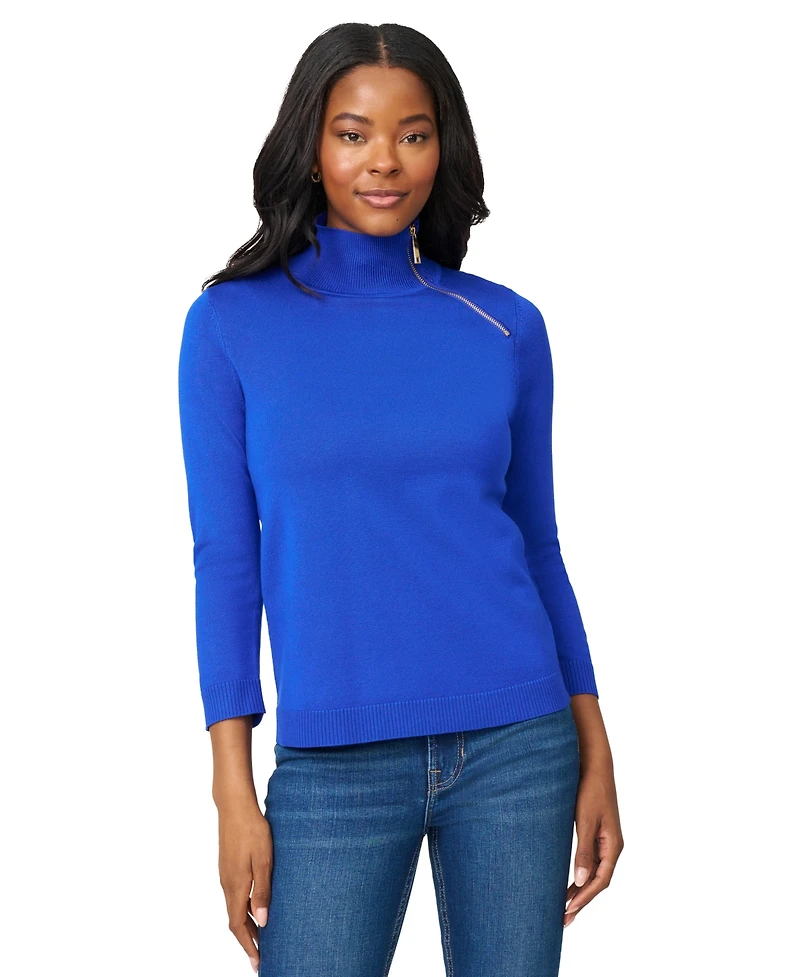 Melissa Paige Women's Mock-Neck Side-Zip Sweater
