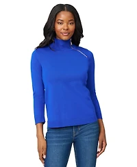 Melissa Paige Women's Mock-Neck Side-Zip Sweater