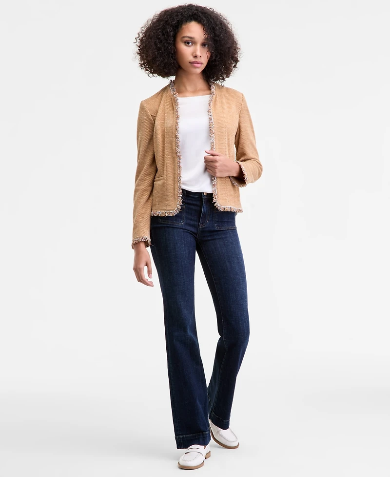 Liverpool Los Angeles Women's Collarless Fray Edge Jacket