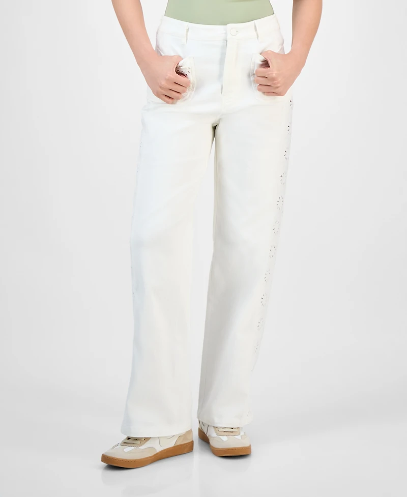 And Now This Women's Eyelet Patch-Pocket Pants, Macy's Exclusive