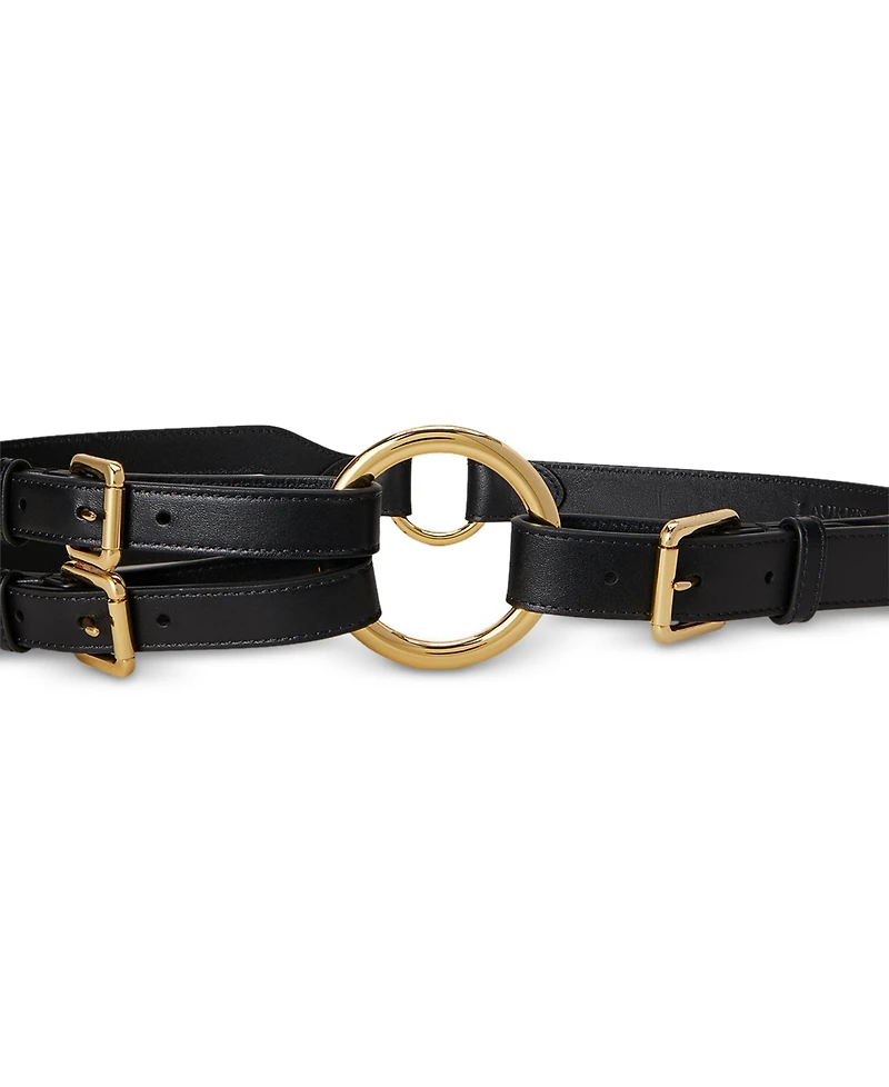 Lauren Ralph Tri-Strap O-Ring Leather Belt