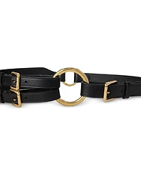 Lauren Ralph Tri-Strap O-Ring Leather Belt