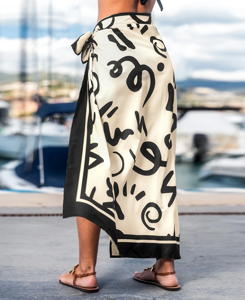 Cupshe Women's Ink Tide Abstract Cover-Up Sarong