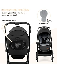 Costway Baby Stroller Foldable Infant Pram with Reclining Backrest Handle