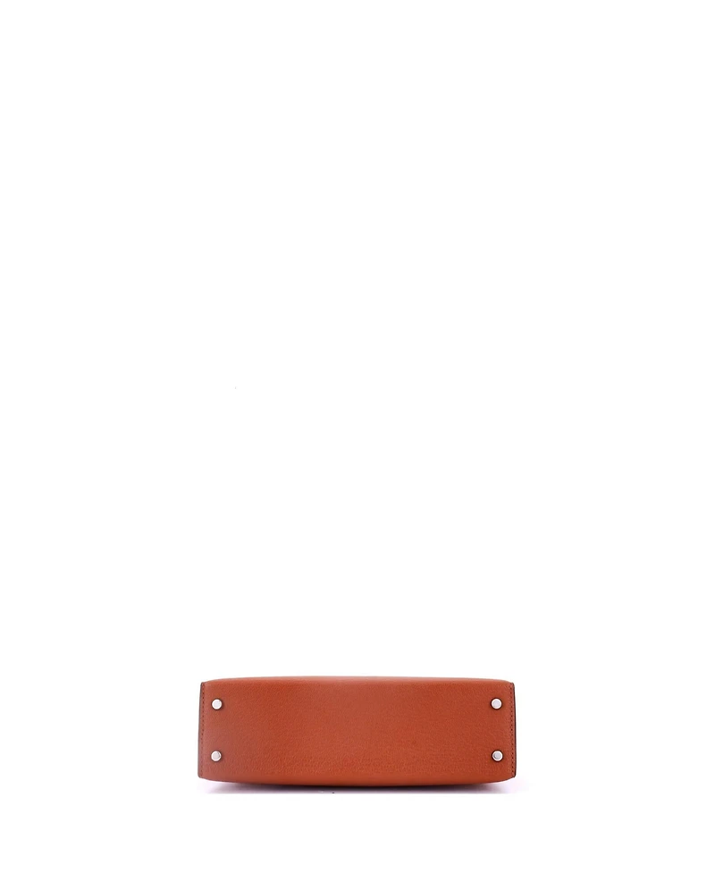 Pre-Owned Hermes 20 Kelly Mini Ii Amazone Handbag Brown Chevre Mysore with Palladium Hardware