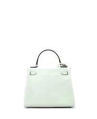 Pre-Owned Hermes Kelly 25 Handbag Green Swift with Palladium Hardware