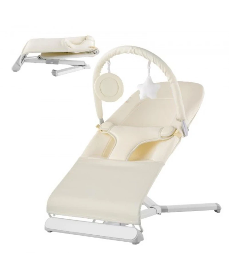 Slickblue Toddler Bouncer Folding Seat Chair 0-9 Months with Toy Bar