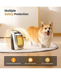 Zafro Portable Ceramic Space Heater, 750W/1500W Electric Heater with Thermostat, Overheat Protection, Quiet Fan for Home & Office