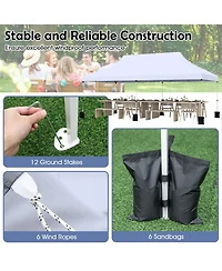 10 X 20 Ft Pop up Canopy Tent Foldable Portable Outdoor Gazebo with Carry Bag
