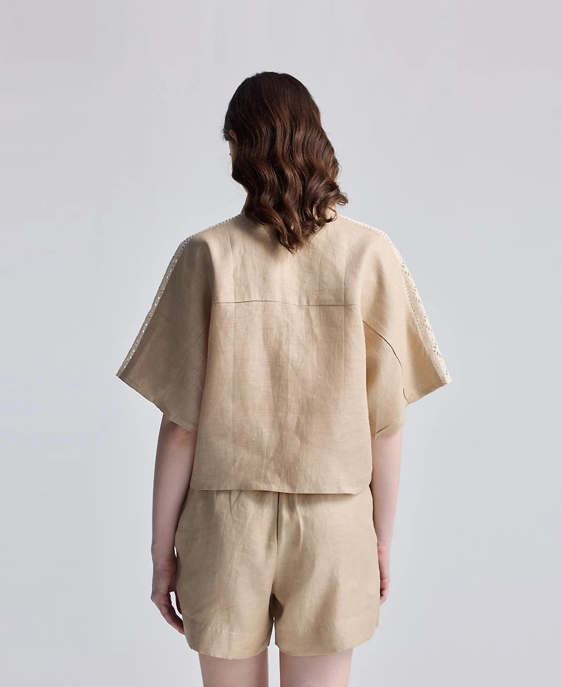 Reistor Women's Boxy Shirt with Lace Set