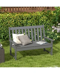 Gymax Garden Bench All-Weather Hdpe 2-Person Outdoor Bench for Front Porch Backyard
