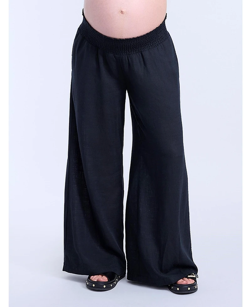 Motherhood Maternity Smocked Waist Wide Leg Pant