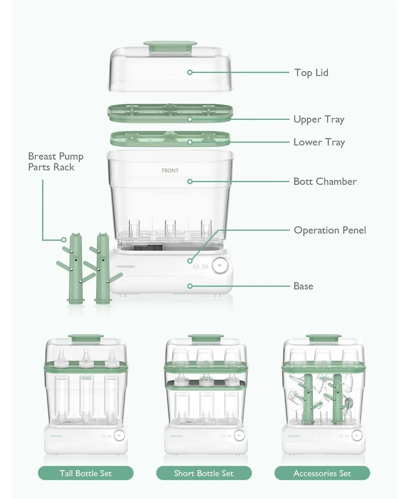 Momcozy 3 Layers Large Bottle Sterilizer and Dryer