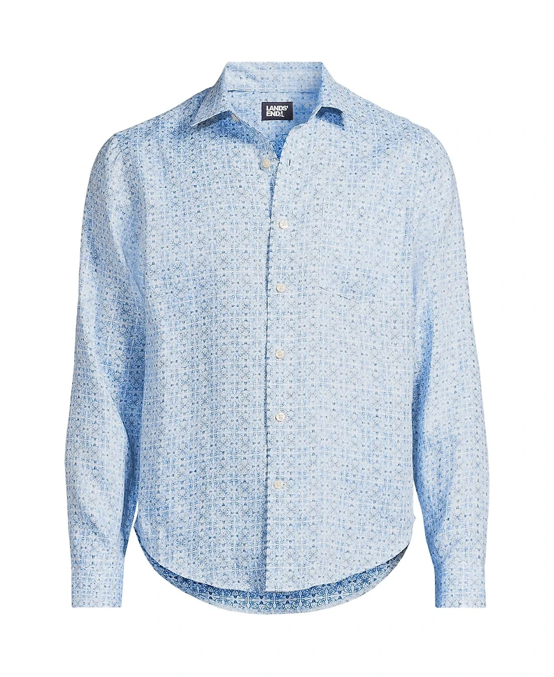 Lands' End Men's Long Sleeve Linen Shirt