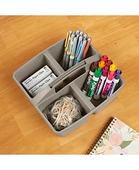 ECR4Kids 4-Compartment Medium Caddy, Grey, 6-Pack