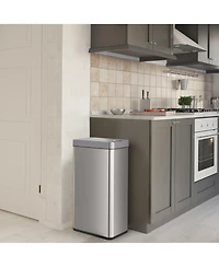 iTouchless Stainless Steel Wings Lid Sensor Kitchen Trash Can with AbsorbX Odor Filter