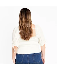 City Chic Plus Aurora Plain Top