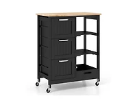 Rolling Kitchen Island Utility Storage Cart with 3 Large Drawers