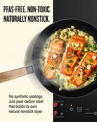 Alva Forest 4pc Carbon Steel Frying Pan & Wok Set