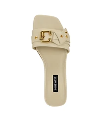 Nine West Women's Missj Buckle Slip-On Flat Sandals