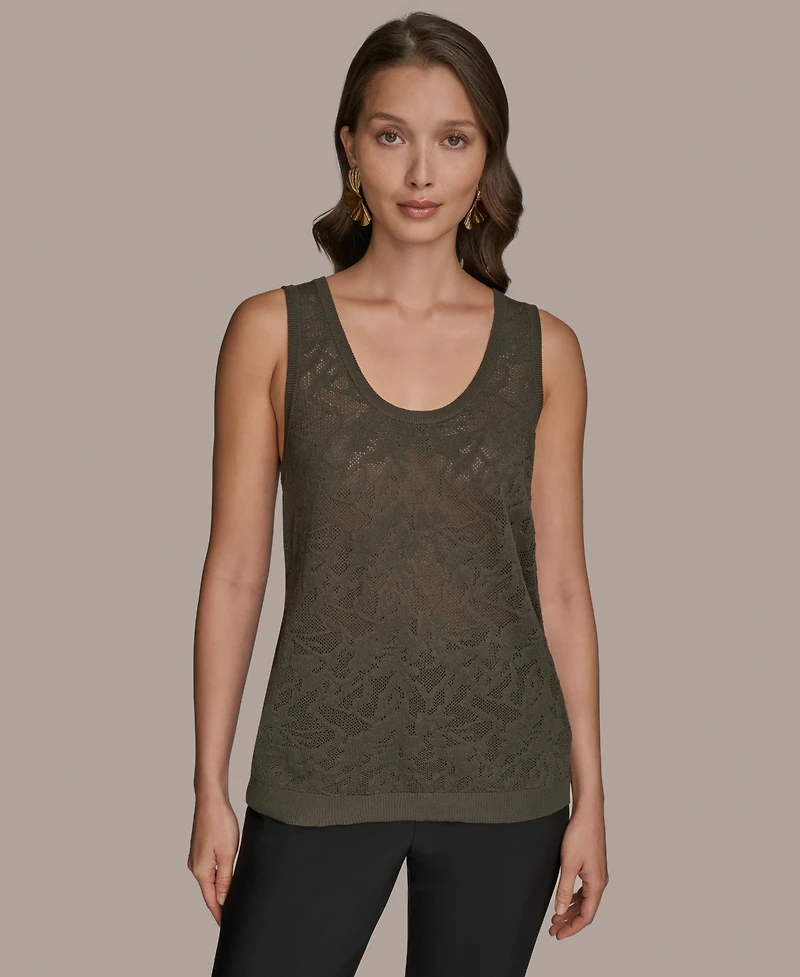 Donna Karan New York Women's Sleeveless Pointelle-Knit Tank Top