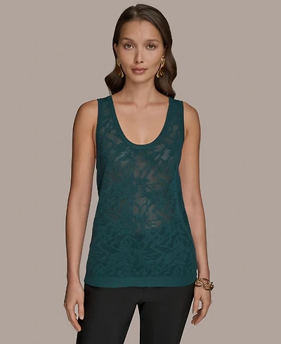 Donna Karan New York Women's Sleeveless Pointelle-Knit Tank Top