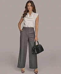 Donna Karan New York Women's Flat-Front Pinstriped Pants