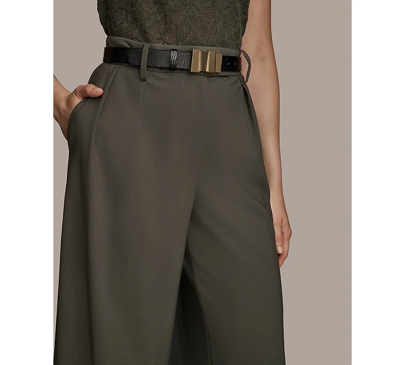 Donna Karan New York Women's City Bi-Stretch Pleated Wide-Leg Pants