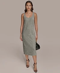Donna Karan New York Women's Sleeveless Beaded Velvet Dress