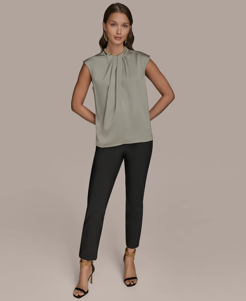 Donna Karan New York Women's Cap-Sleeve Twist-Neck Top