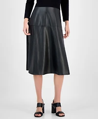 T Tahari Women's Mixed-Media Fit and Flare Dress
