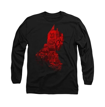 Batman Men's The (2022) News Silhouette Long Sleeve Adult Tee / T-Shirt