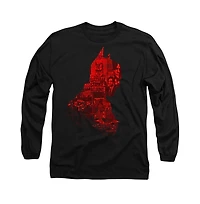 Batman Men's The (2022) News Silhouette Long Sleeve Adult Tee / T-Shirt