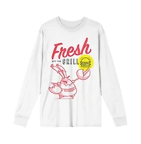 SpongeBob SquarePants Men's The Mr. Krab and Krabby Patty White Long Sleeve