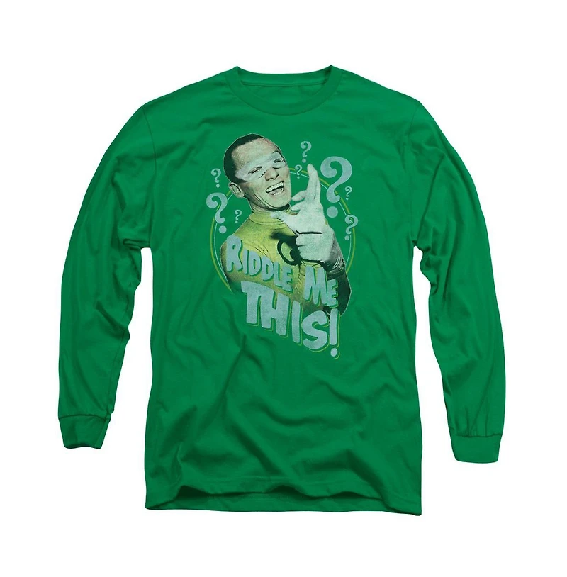 Batman Classic Tv Mens Riddle Me This Long Sleeve Adult Tee / T-Shirt