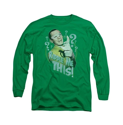 Batman Classic Tv Mens Riddle Me This Long Sleeve Adult Tee / T-Shirt