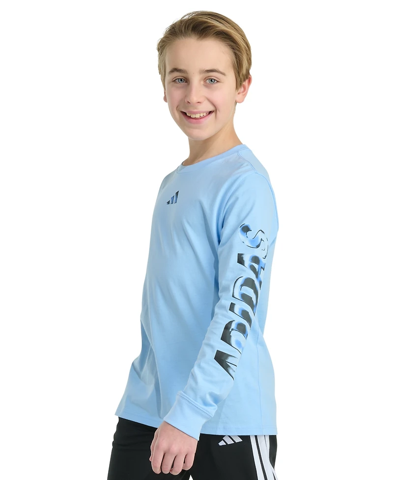 adidas Big Boys Long-Sleeve Spectrum of Light Logo Graphic Cotton T-Shirt