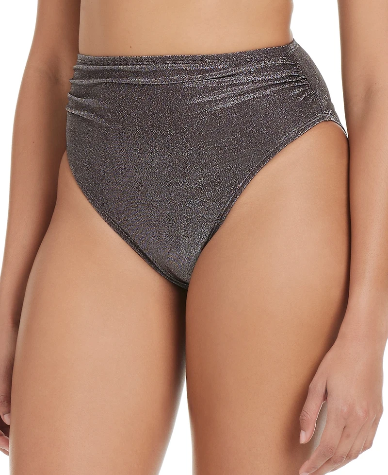Bar Iii Women's Shimmer Core High-Leg Bikini Bottoms, Exclusively at Macy's