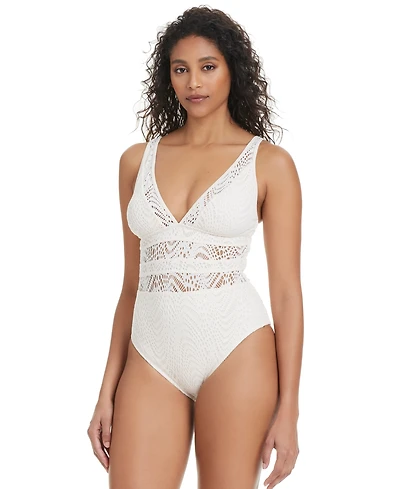 Bar Iii Women's Goddess Crochet One-Piece Swimsuit, Exclusively at Macy's