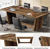 Tribesigns 13FT Conference Room Table: Large Rectangular Meeting Seminar Table for 12-16 People, Wood Long Training Table with Heavy-Duty Frame, Busin