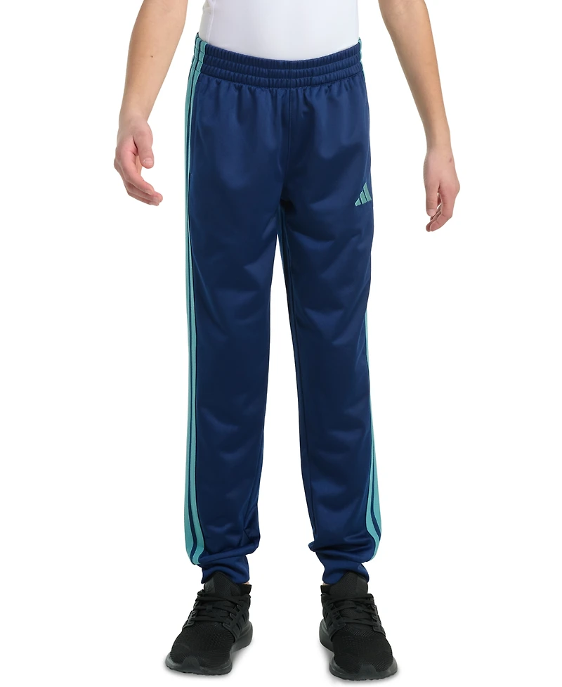 adidas Big Boys Elastic-Waistband 3-Stipe Tricot Jogger Pants