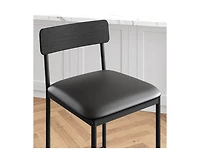 Bar Stools Set of 2, Barstool Set of 2, 25.5 Inches Upholstered Bar Chairs for 2, Counter Height Bar Stools Set for Island, Counter Bar, Retro Black