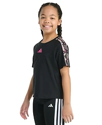 adidas Big Girls Printed Raglan Short-Sleeve Logo Graphic Cotton T-Shirt