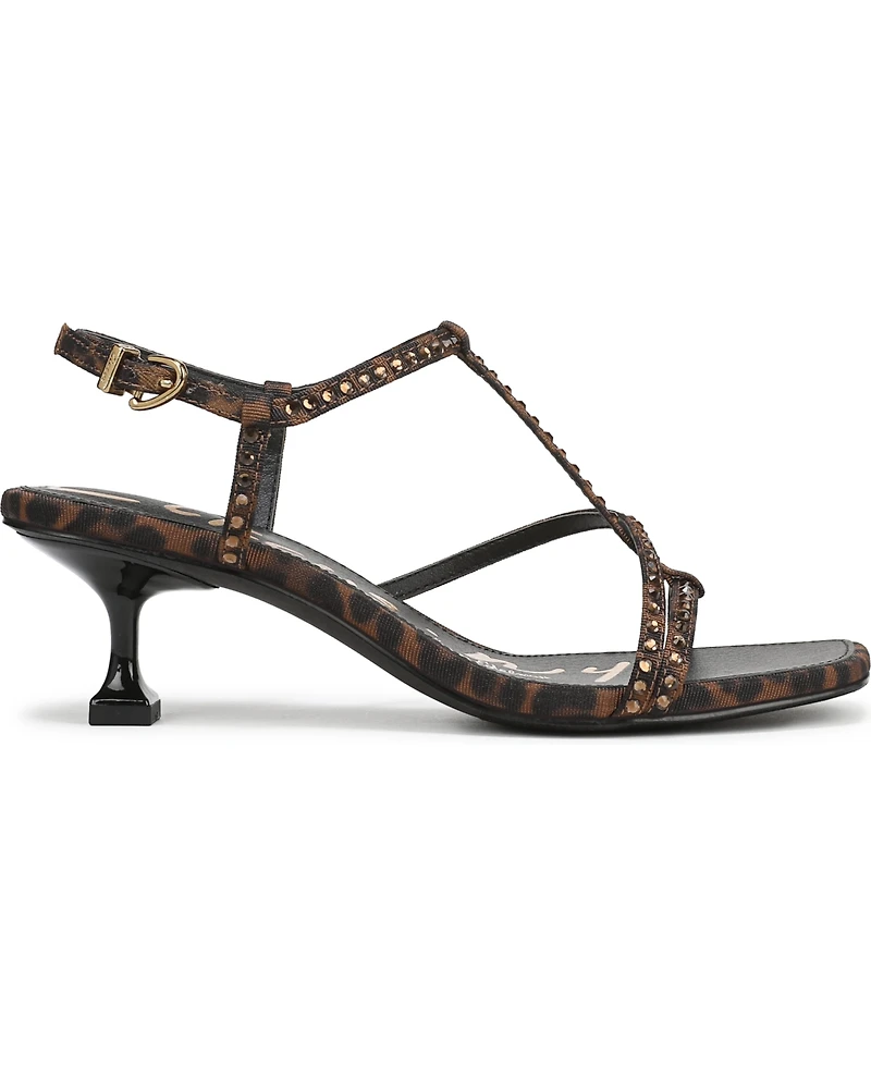 Circus Ny by Sam Edelman Women's Jaida Glitz Strappy Kitten Dress Sandals