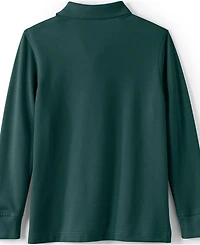 Lands' End School Uniform Kids Long Sleeve Mesh Polo Shirt